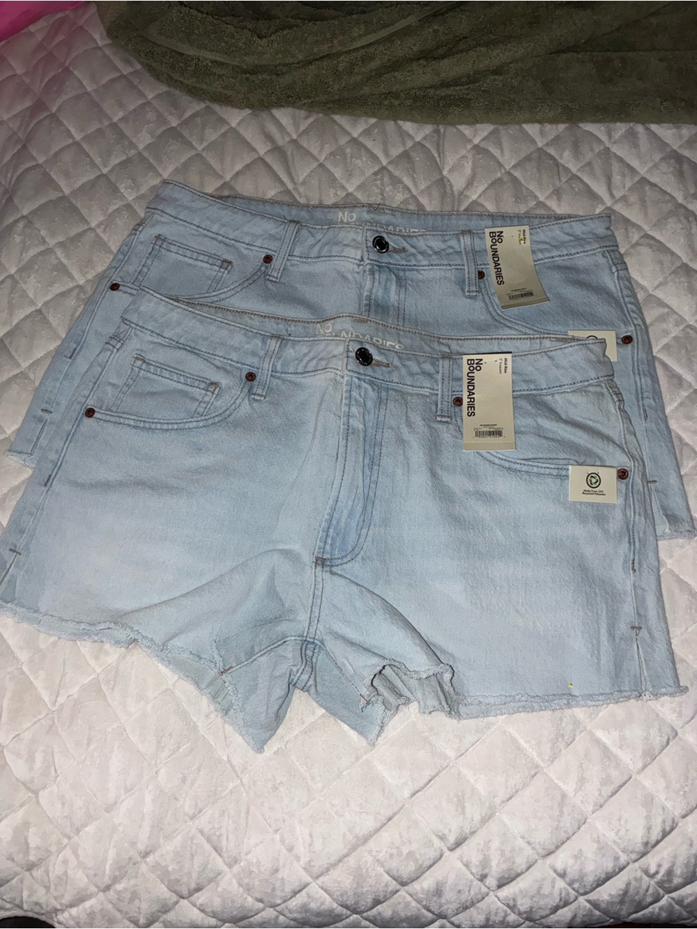 No Boundaries Light Wash Denim Jean Shorts - Pale Blue